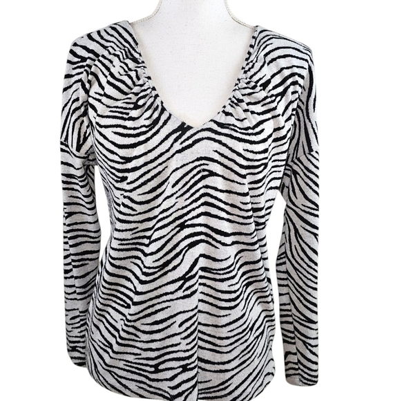 Maeve Anthropologie Zebra Animal Print Sweater In Small - Picture 2 of 8